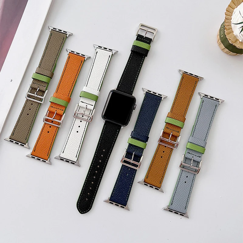 

Ремешок кожаный для Apple watch band 44 мм 45 мм 41 мм 40 мм 42 мм 38 мм