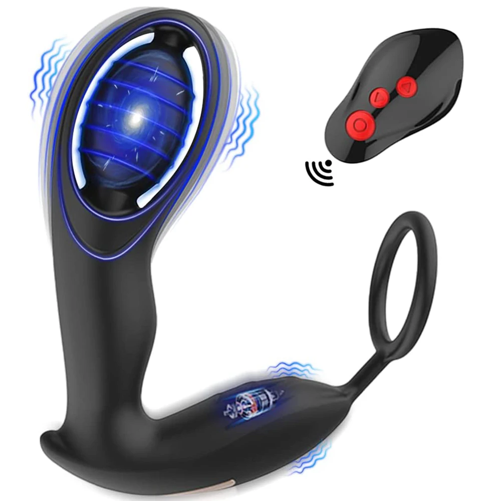 

Personal Therapeutic Massager 10 Speeds Remote Dual Motor Rechargable Prostate Stimulator for Male Pleasure Massage Device