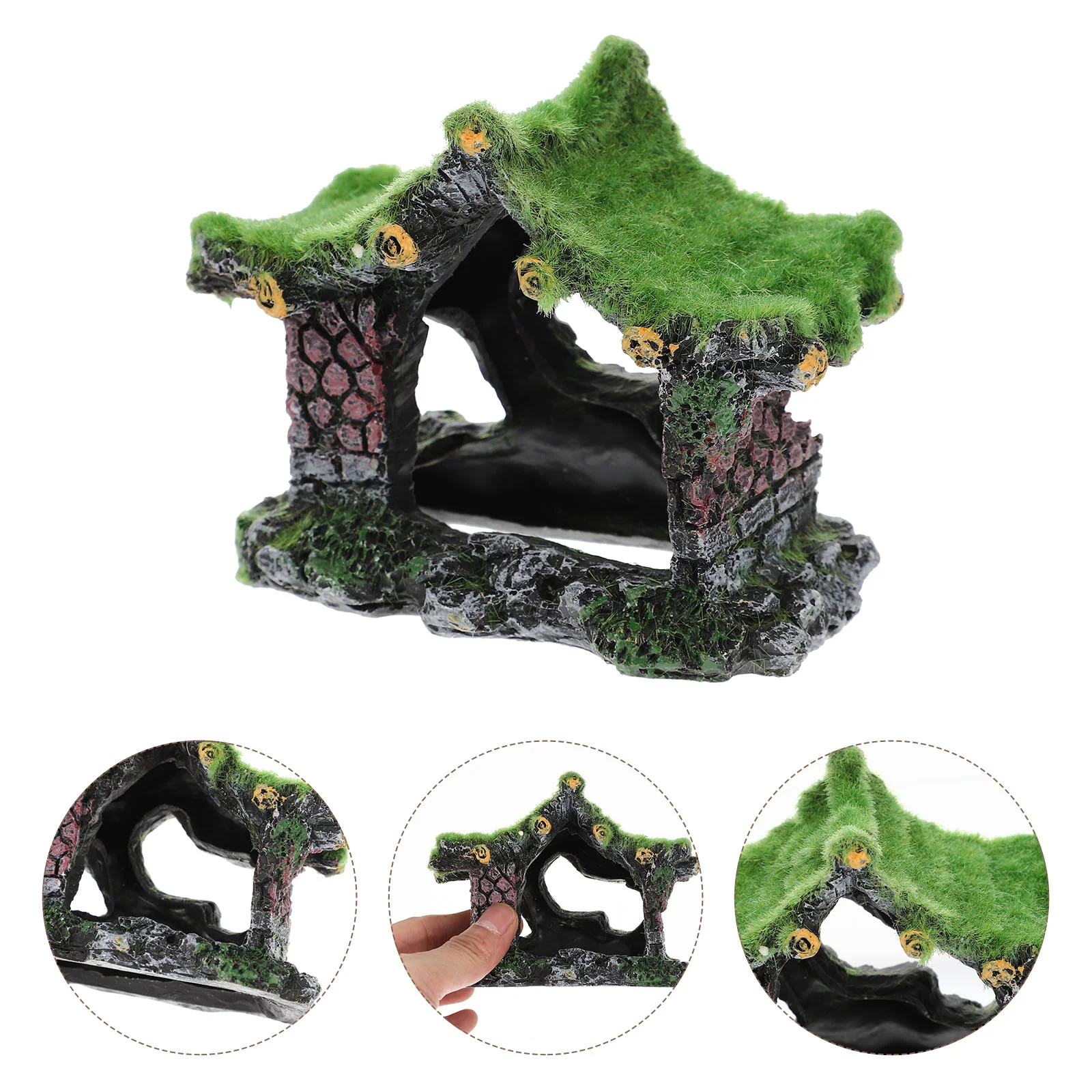 

Aquarium Fish Cave Shelter Decor Decorations Large Tank Delicate Desktop Decorative Compact Wear Tabletop Safe Resistanthideout