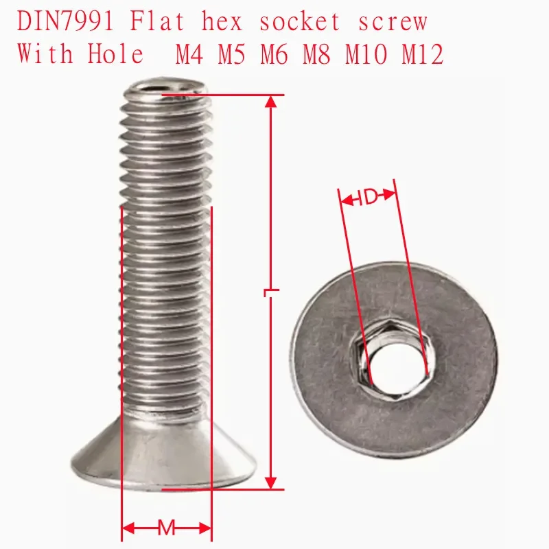 Полый плоский винт DIN7991 M4 M5 M6 M8 M10 M12 | AliExpress