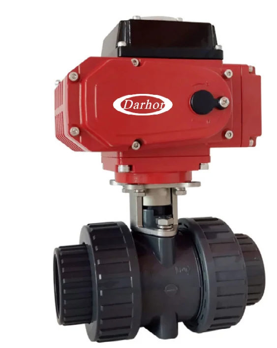 

Darhor DN15 DN25 DN50 stable chemical PN16 electric actuator PVC ball valve