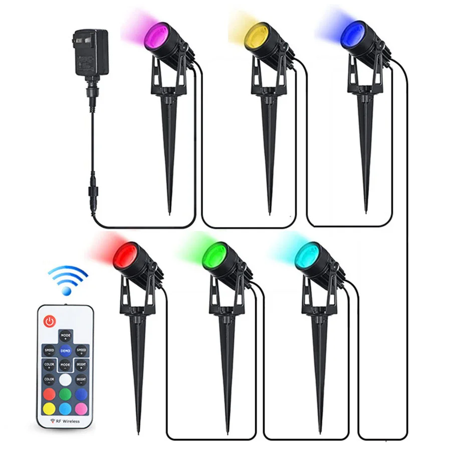 

Outdoor RGB LED Landscape Light With Remote Led Spotlight Waterproof Garden Tree Spot Light Villa Hotel Yard Pathway Lawn Lamp
