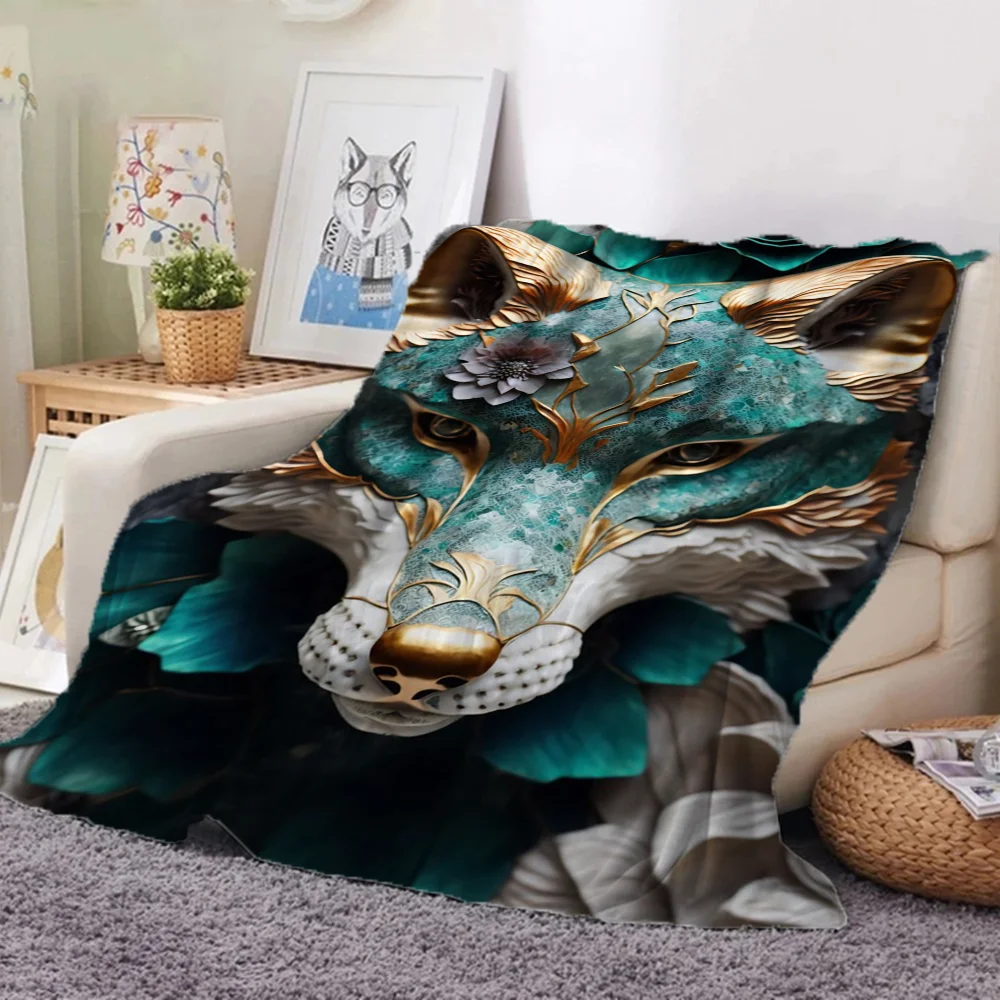 Абстрактное Ботаническое Флисовое Покрытие Kintsugi Королевский Размер Мягкое
