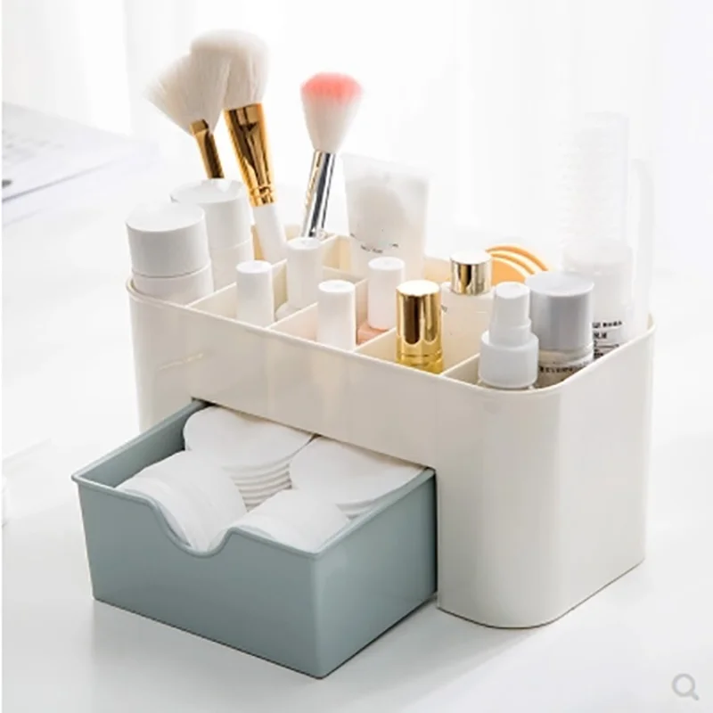 

Drawer Organizer Brush Holder Plastic With Box Acrylic Stick Case Makeup Storage Lipstick Makeup Cotton Organizer Storage Swab
