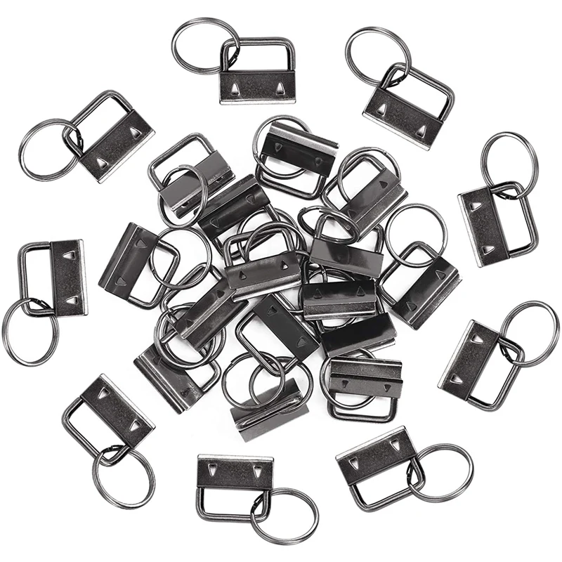 

New 100 PCS Wristlet Hardware, 1 Inch Key Fob Hardware for Keychain, Key Lanyard and Key Chain Making Hardware Supplies