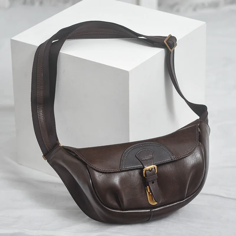 Fashion designer luxury genuine leather ladies chest bag crossbody bag casual handmade natural real cowhide women's shoulder bag