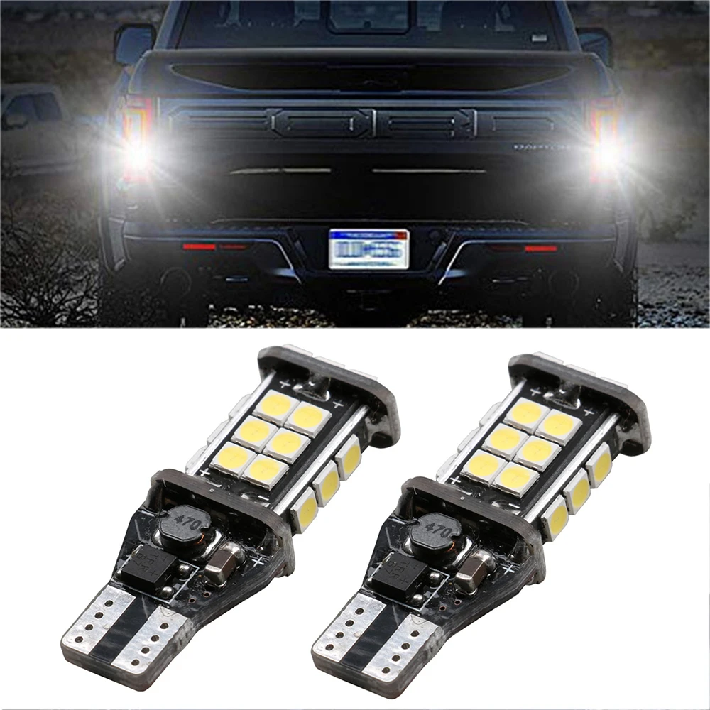 

2pcs T15 W16W Car Light 1200LM 6000k Super Bright Car Backup Reversing Lights Bulb LED CANBUS Car Tail Lamp Xenon White