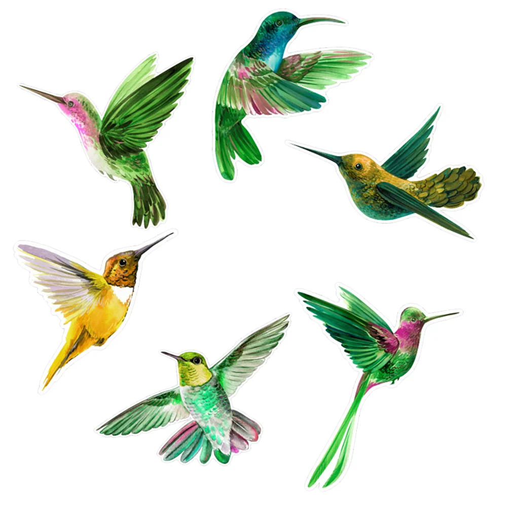 

6 Pcs Wall Stickers Alert Bird Window Decal Anti-collision Cling Static Glass Clings Back Pet Release Film Ornament