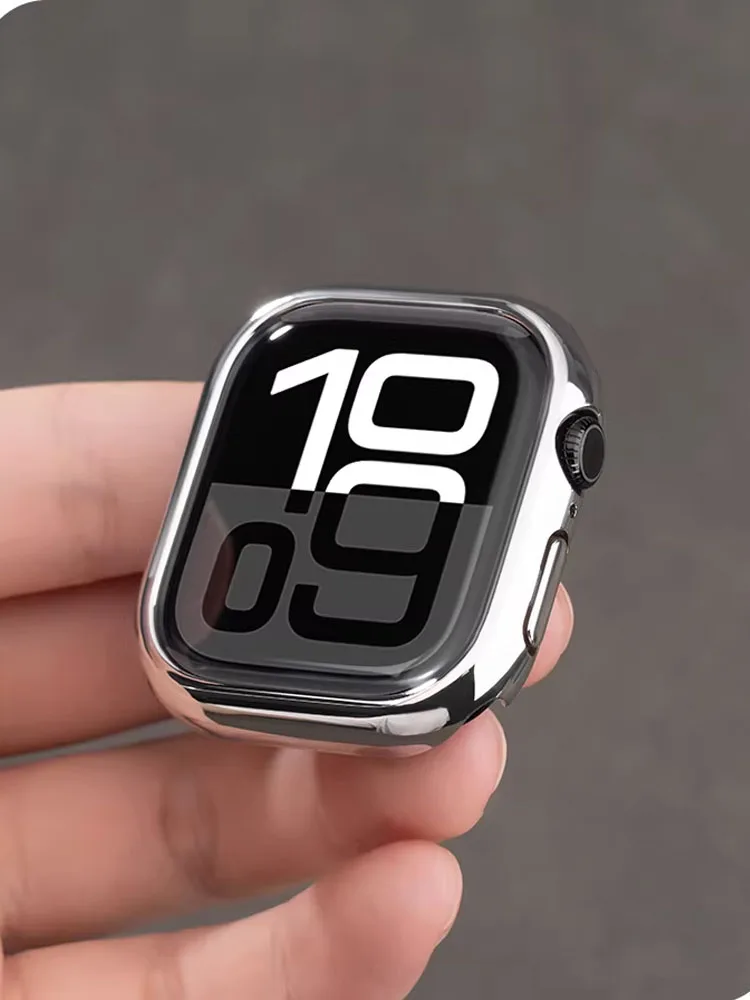 Чехол для Apple Watch 46 мм, 42 мм, 45 мм, 41 мм, 44 мм, 40 мм, серии 11, 10, 9, 7, 8, 6, SE, с покрытием, из поликарбоната, защитный бампер для iWatch (art.: 3920d7e5a35a8) - 3920d7e5a35a8