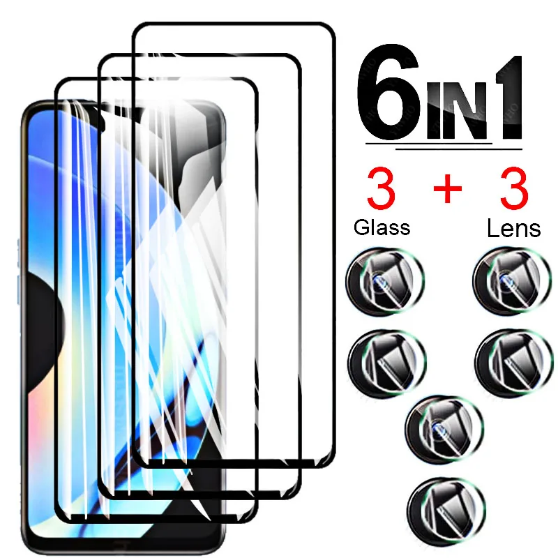 

Защитные пленки 3 в 1 для объектива камеры Oppo Realme 10S, закаленное стекло для OPPO Realme 10 5G 10 HD, Черная защитная пленка