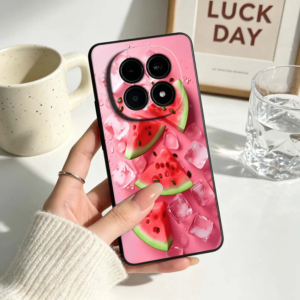 Фото Чехол для телефона с изображением кубиков арбузного льда для Xiaomi Mi Poco X8 X7 X6 X5 X4 X3 M8 M7 M6 M5 F8 F7 F5 Pro 4G 5G, черный, мягкий чехол №3