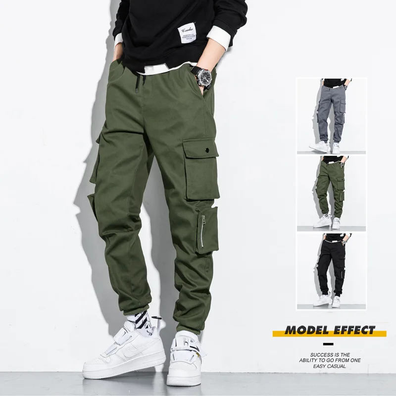 

2022 New Men's Hip-hop Sports Leggings Spring and Autumn Overalls Men's Fashion Brand Loose Straight Casual Pants Fashion
