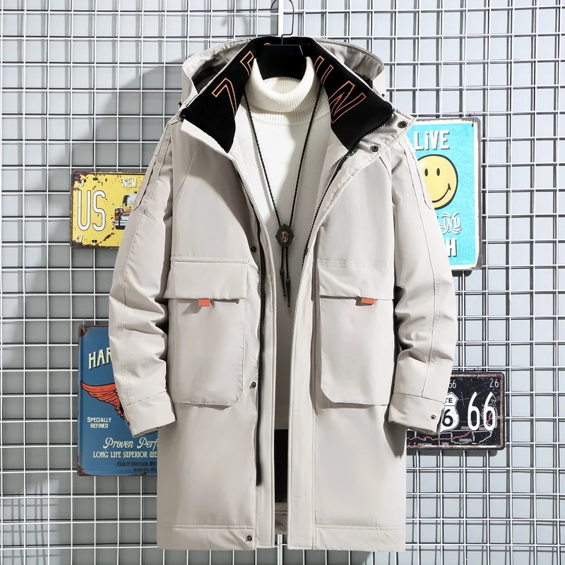 Winter Mens Down Jacket Fur Collar Thicken Puffer Parka Male -20 degree Casual Streetwear Hip Hop Down Coat Warm Men Windbreaker
