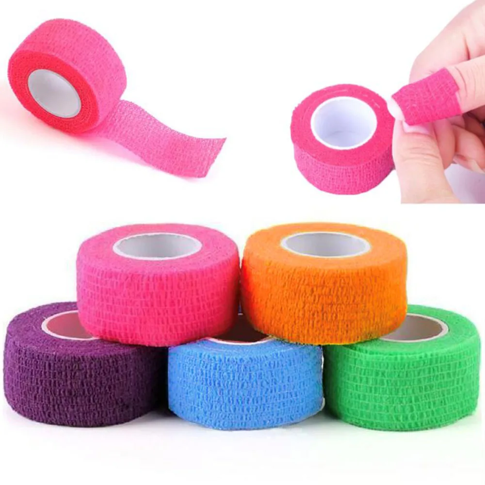 

4Rolls/Lot Nail Art Bandage 2.5CM Self Adhesive Elastic Nail Accessory Finger Protection Tools Easy to Operate and Carry#-&TD007