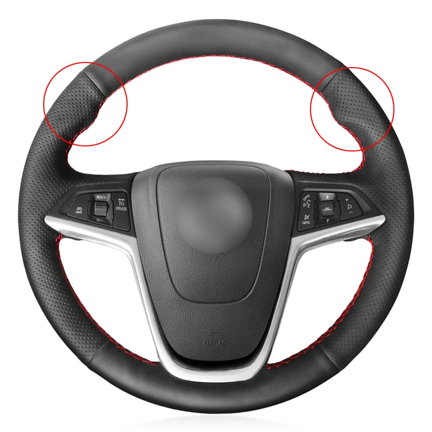 

Black Faux Leather Car Steering Wheel Cover for Opel Mokka Cascada 2012-2019 Insignia 2008-2013 Astra (J) Meriva (B) 2010-2017