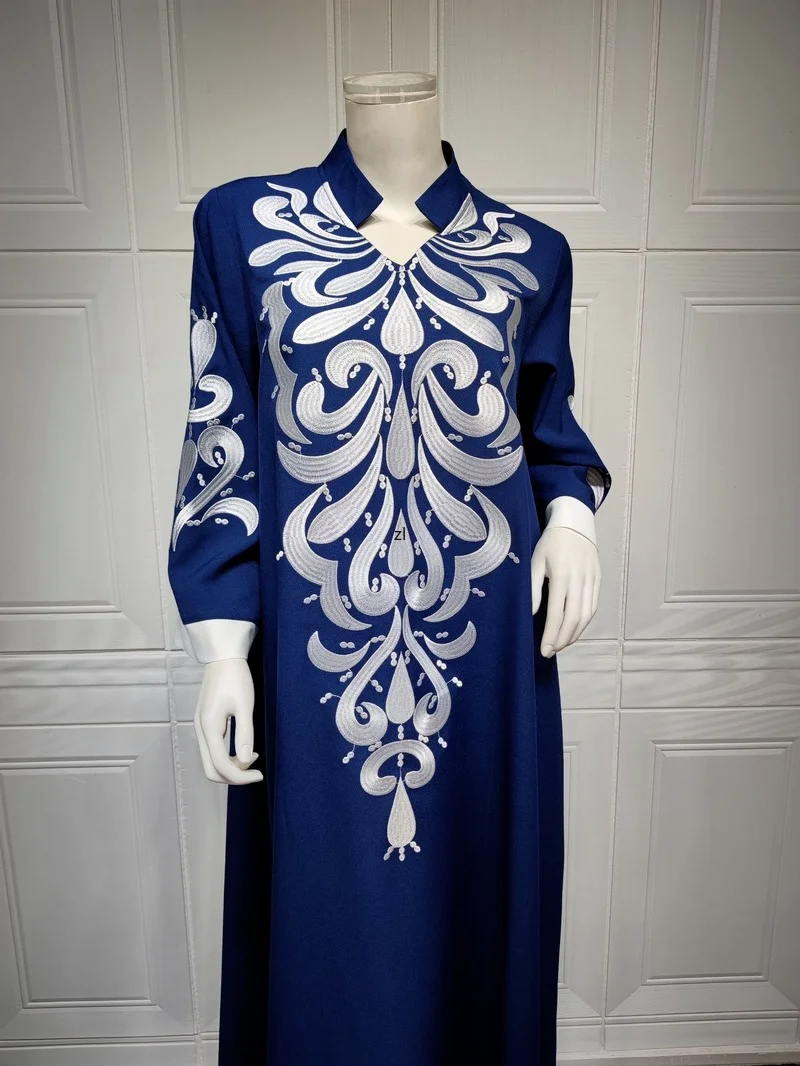 Robe Muslim Abaya Dubai Embroidered Kebaya Dress Long Sleeve Gowns Moroccan Kaftan Islam Oman Qatar Ladies Dresses