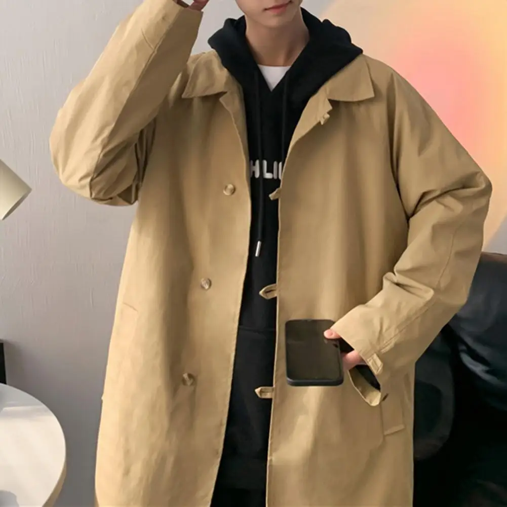 

Korean Style Spring Autumn Vintage Relaxed Fit Trench Coat for Daily Wear