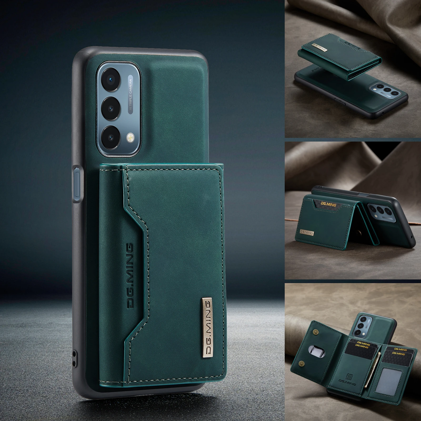 

Роскошный Съемный Магнитный кожаный чехол-кошелек, держатель для карт, подставка для телефона OnePlus Nord N200, Магнитный флип-чехол, кошелек, сумки
