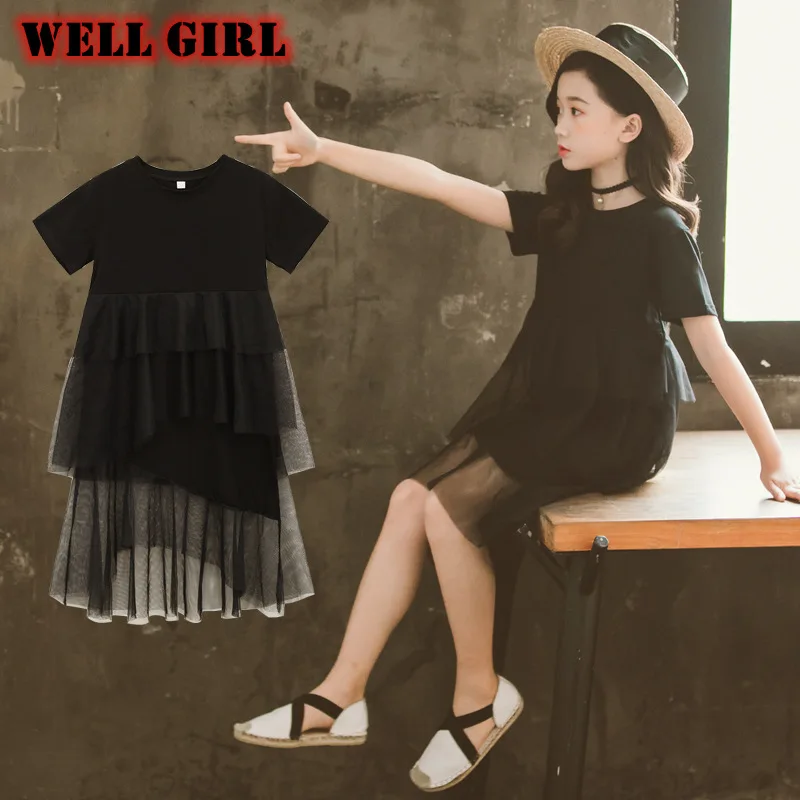 Одежда для девочек платье принцессы подростков платья до середины икры детское