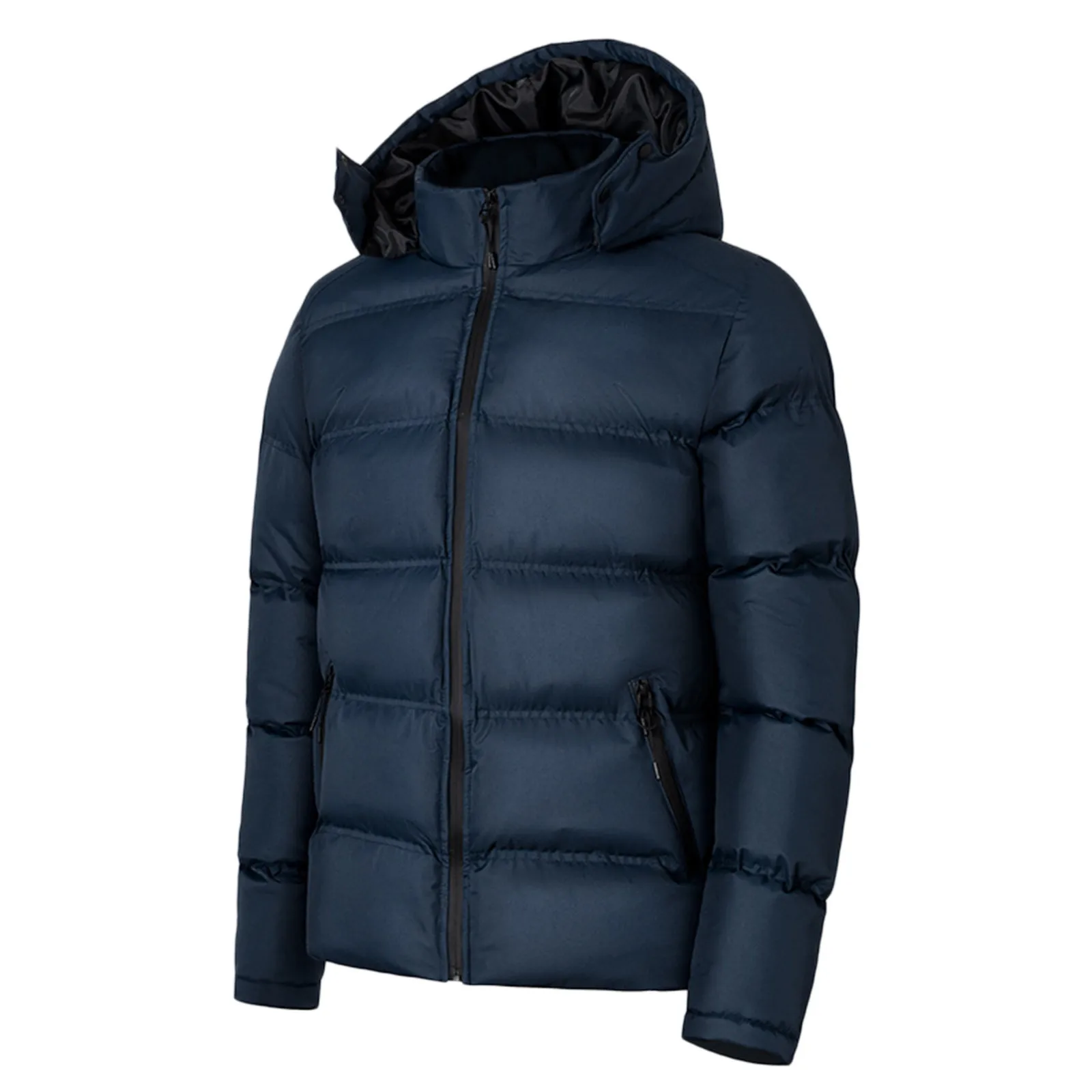 

Essentials Men's Bread Cloth Winter Hooded Full-Zipper Solid Color Padded Plus Size Cotton Coat Jacket with winter male jacket