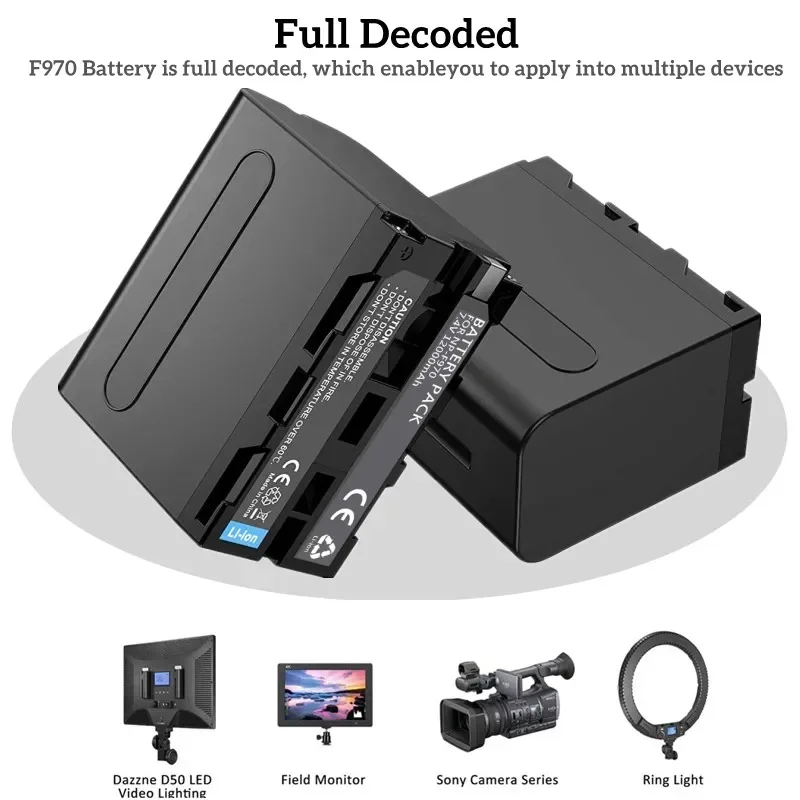 100%NP-F970 NP-F960 NP-F930 NP-F950 Аккумулятор ersatz 12000 мАч совместимый с sony DCR-VX2100 FDR-AX1 HDR-AX2000 HDR-FX7