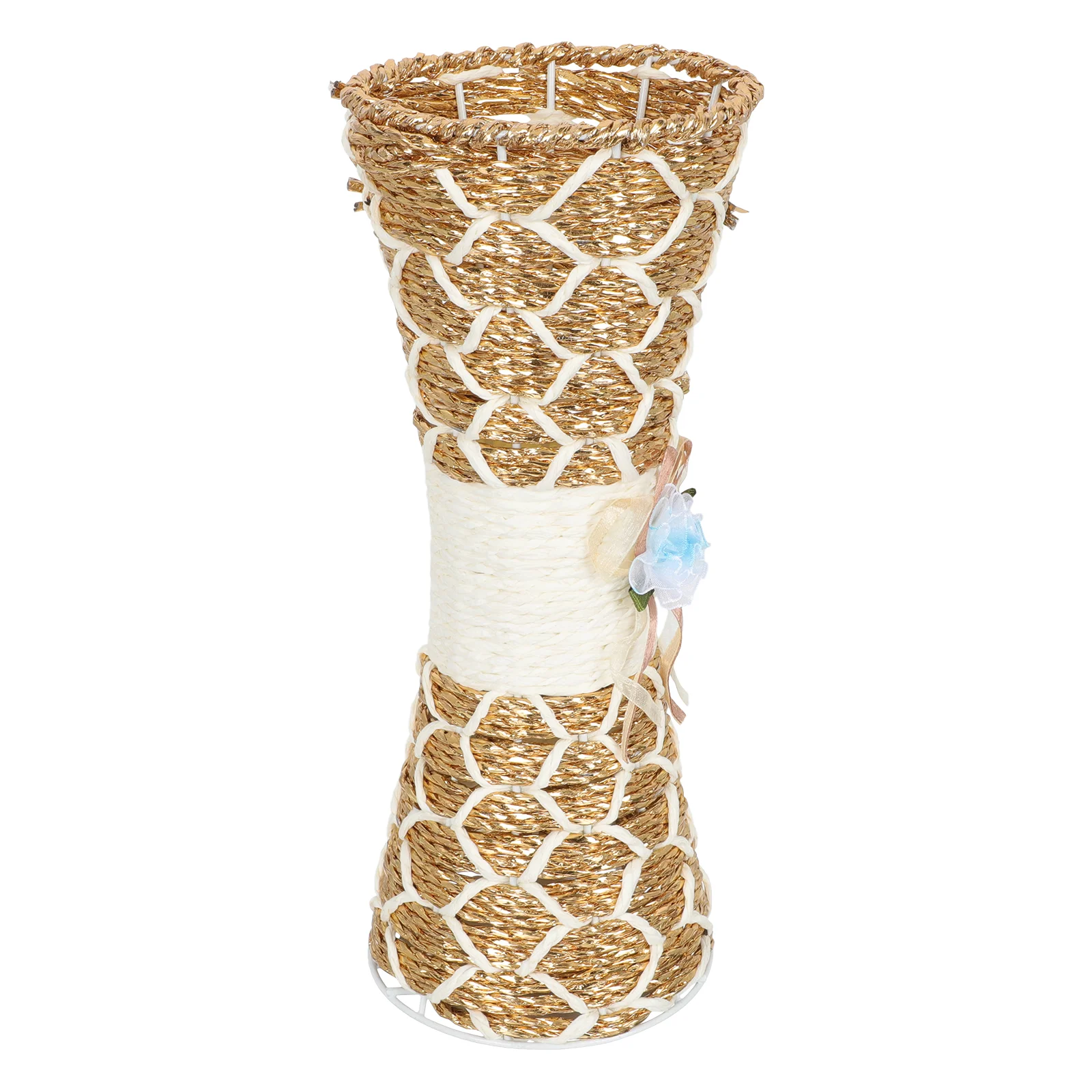 

Hand-Woven Flower Basket Desktop Vase Adornment Office Bookshelf Decor