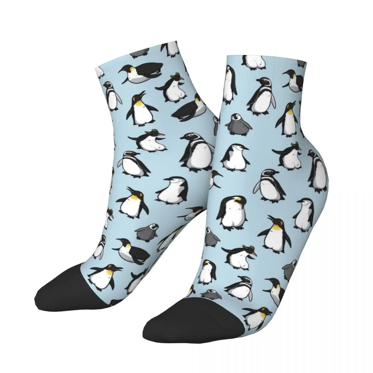 

Зимние теплые красочные женские мужские короткие носки с милыми пингвинами мультяшными животными Нескользящие низкие носки для футбола