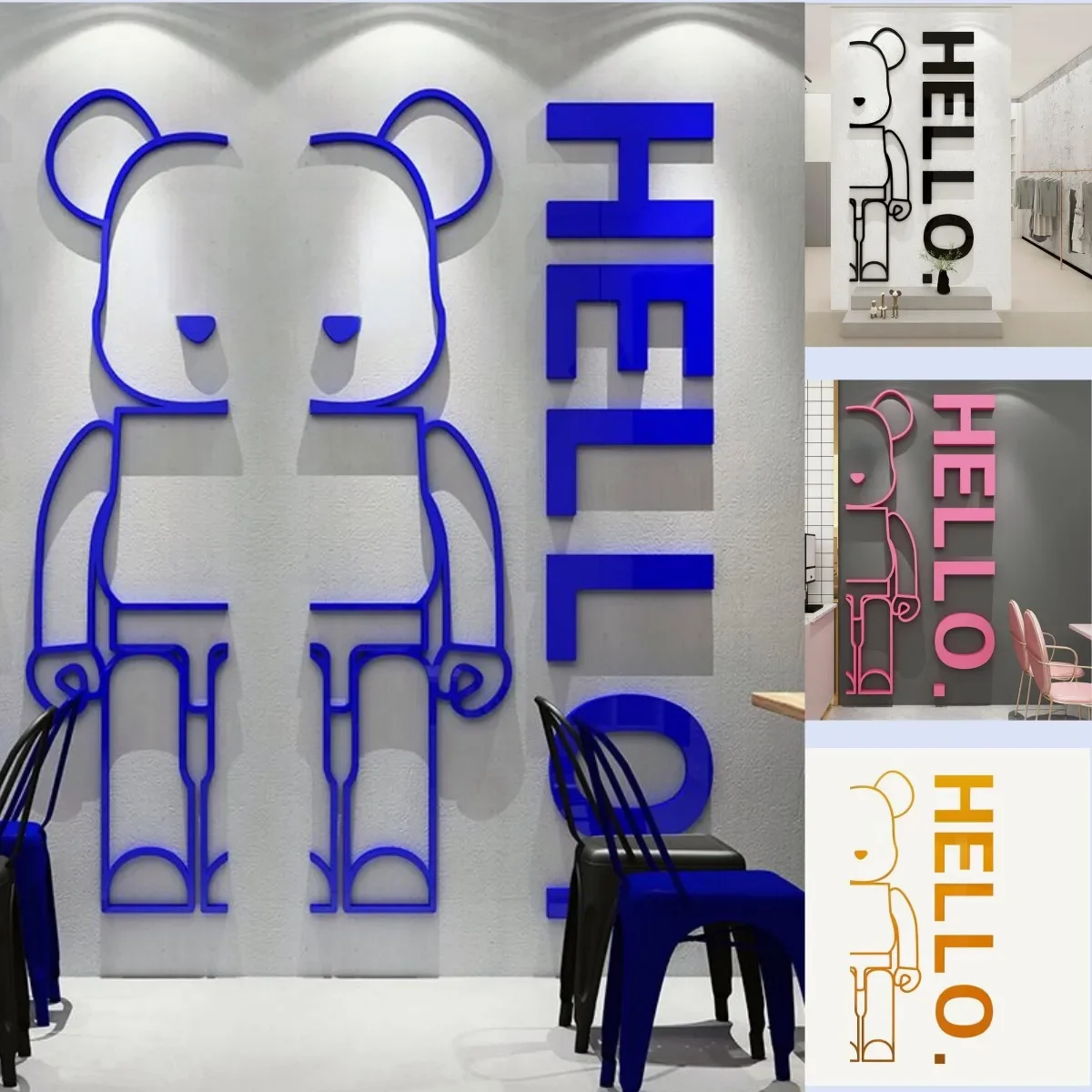 3d стереостробика с надписью Hello декор для комнаты эстетические настенные