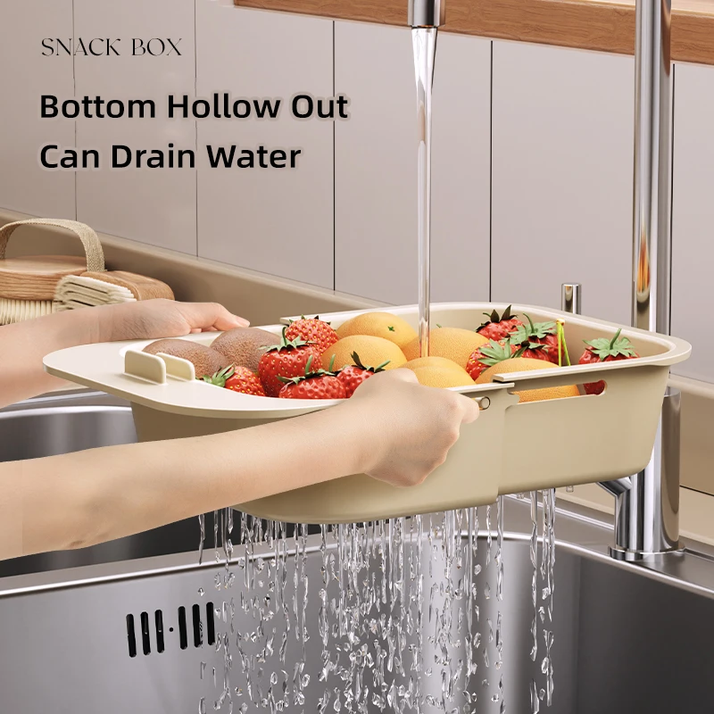 Бытовая корзина для мытья овощей выдвижная кухонная гостиной дренажная фруктов