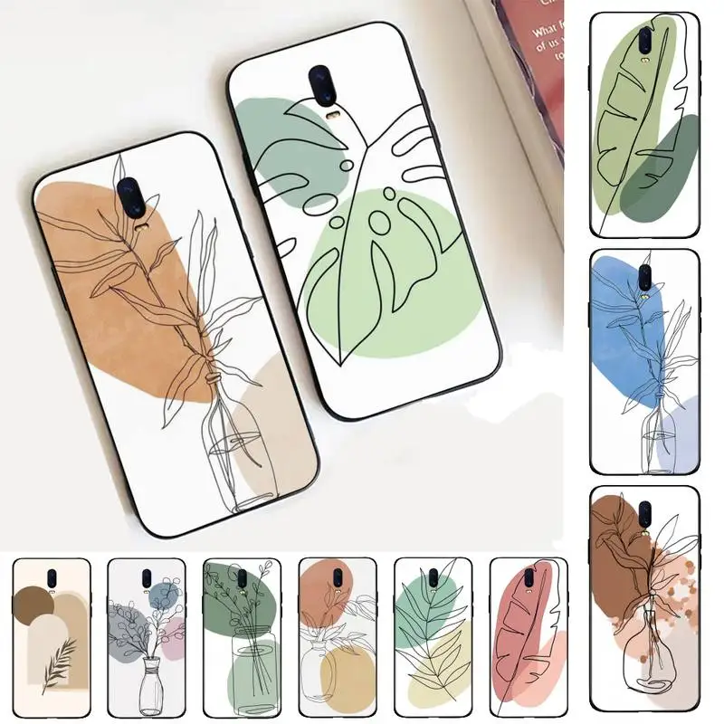 

Simple Plum Blossom Leaf Phone Case for Vivo Y91C Y11 17 19 17 67 81 Oppo A9 2020 Realme c3