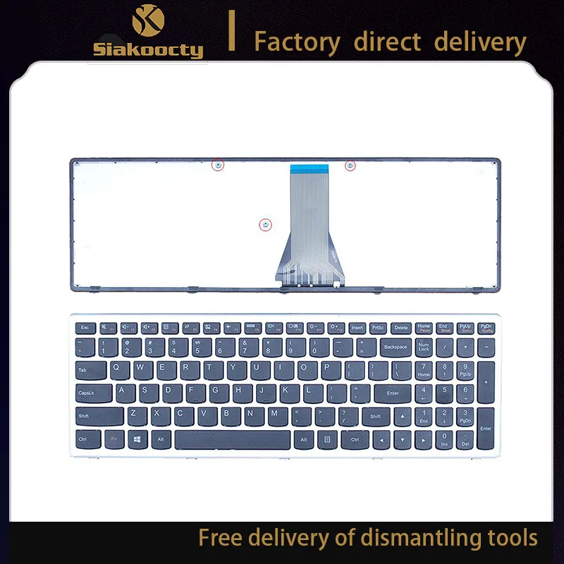 

Siakoocty new English Keyboard For Lenovo IdeaPad G500C G500S G500H S500 S500C G505s G510S S510p Z510 S500T Z501 15D silver lapt