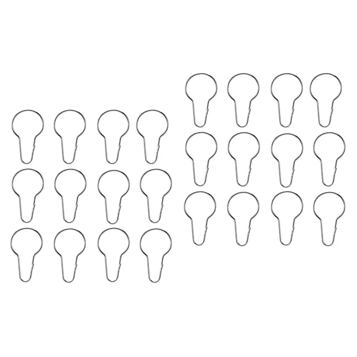 

40 Pcs Shower Curtain Hooks Gourd Shaped Curtain Buckles Rustproof Metal Window Display Hooks (Silver)