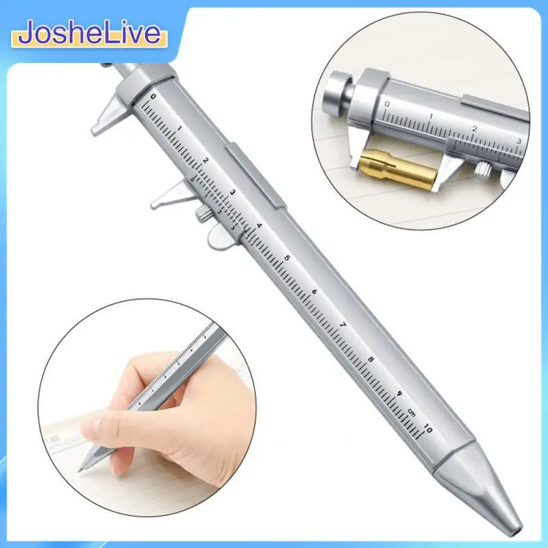 

Vernier Caliper Measuring Tools Ballpoint Pen Silver Vernier Caliper Multifunction Pen Creative School Gifts Marker Pen 0-100MM