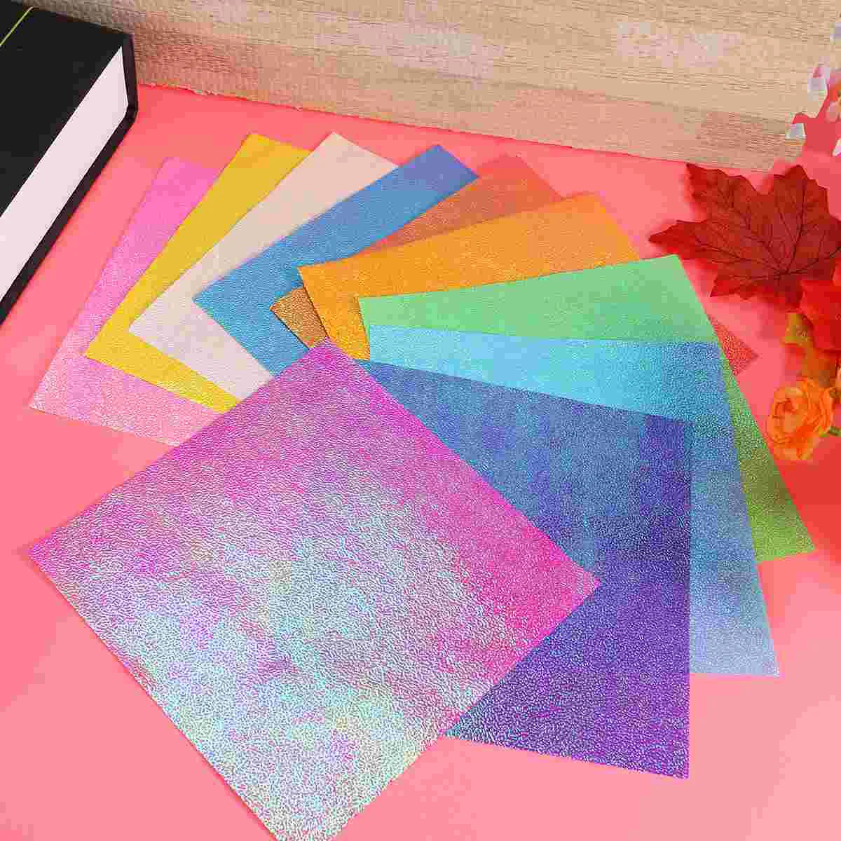 

Paper Origamisquare Folding Iridescent Craft Shiny Kids Glitter Colored Color Sided Crafts Sparkly Sheets Decoration Double