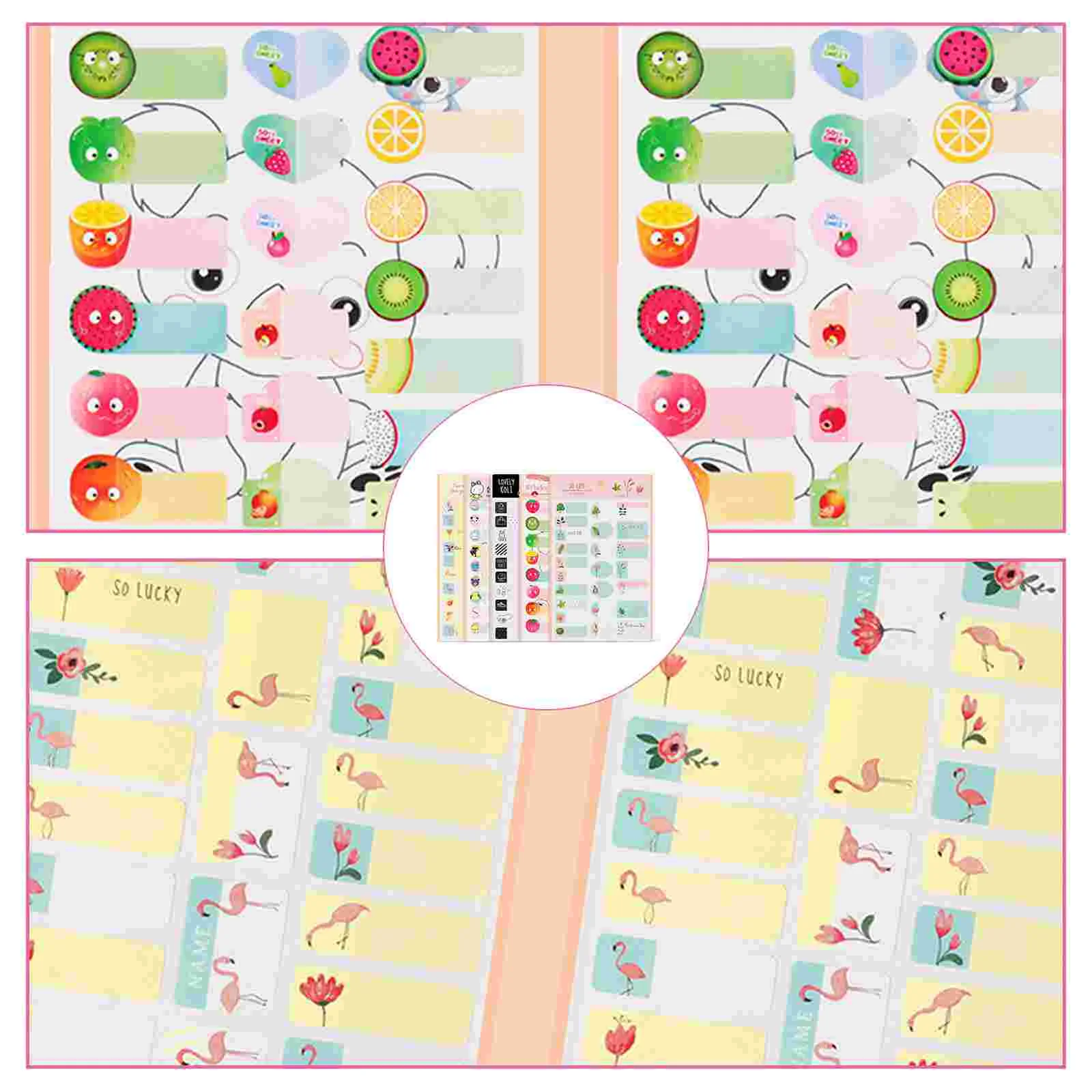 

6 Sheets Name Stickers Chic Handwritten Unique Lovely Sorting Blank Decal Cartoon Decal for Decoration