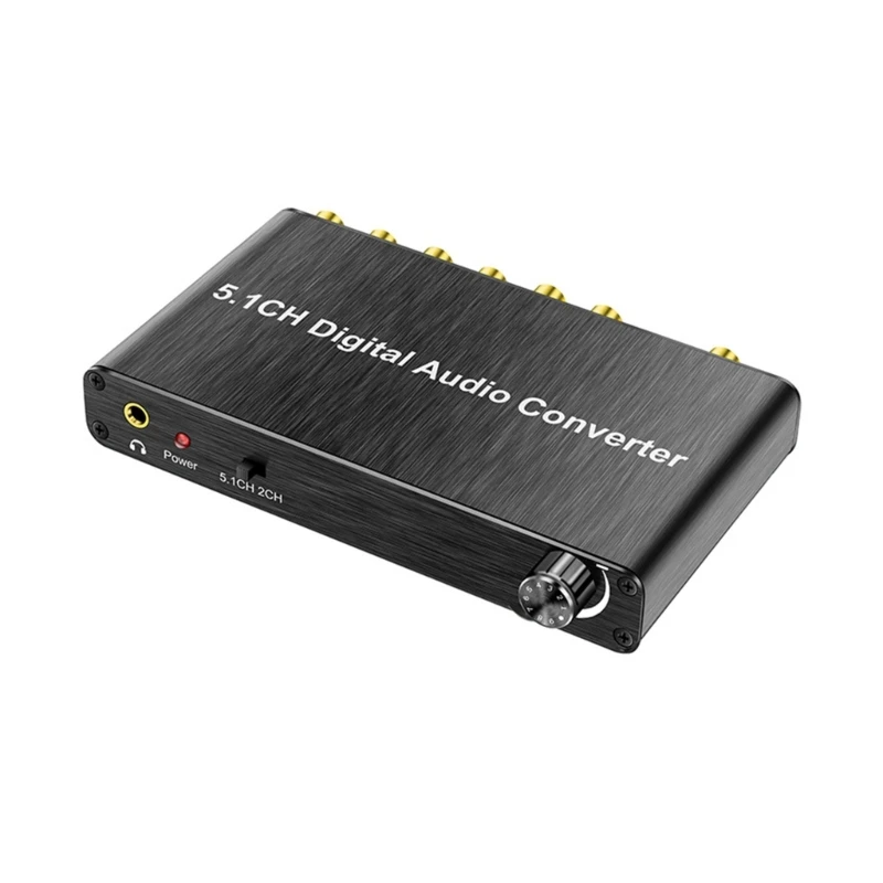 

H37E 5.1 Converter SPDIF Optical Coaxial Input to 5.1 Output SW CEN SR SL FR FL 3.5mm Headphone