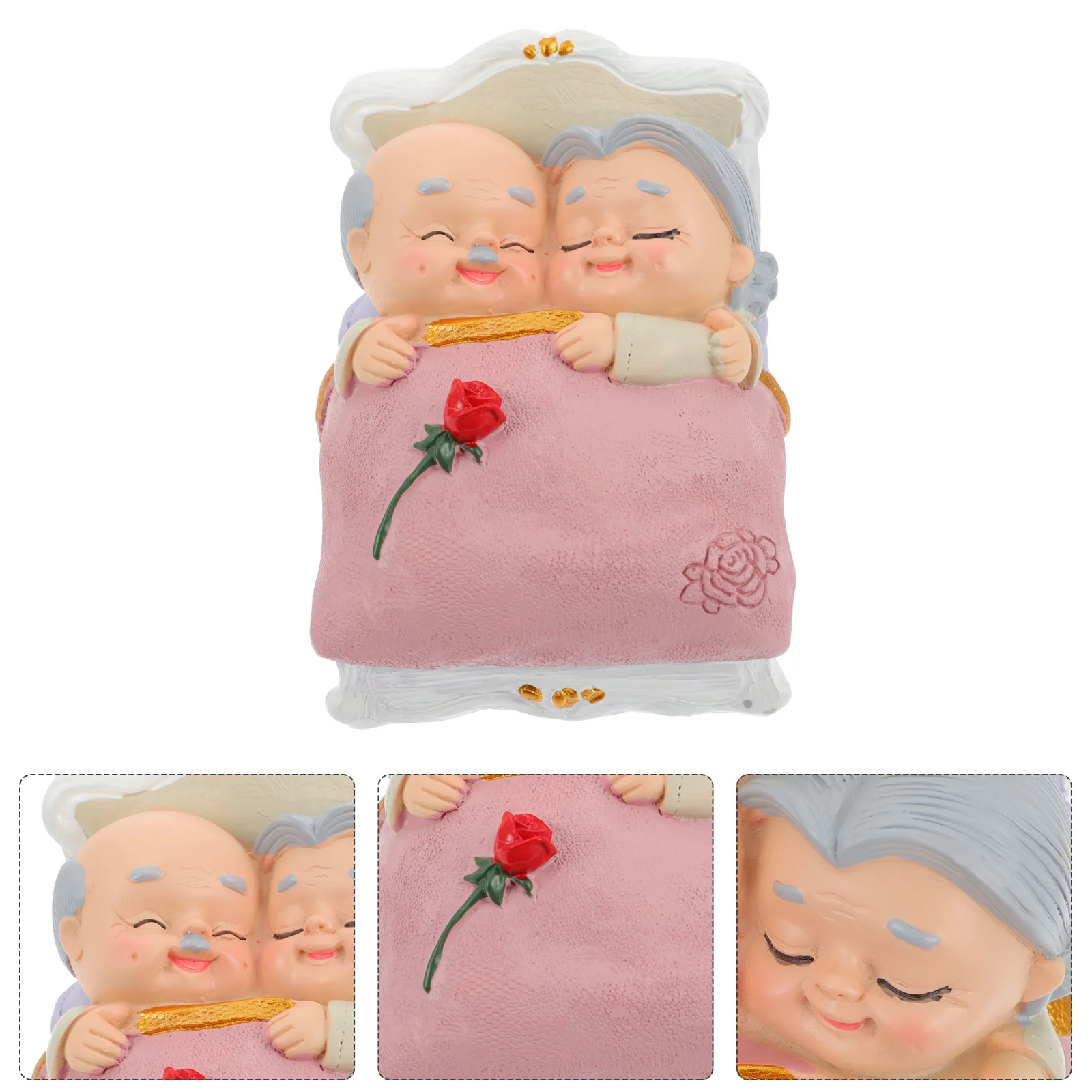 

Couple Statue Figurine Elderly Wedding Grandparent Cake Grandpa Grandma Anniversary Resin Lover Figurines Together Sculpture