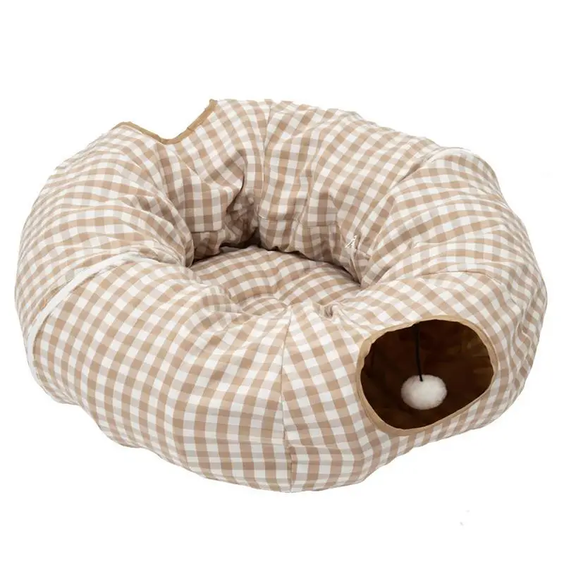 

Cat Tunnel Bed Cat Donut Cat Tunnel Cat Cave Multifunctional Nest Cat Toy Bed With 2 Entrances Pet Accessories For Pet Stores