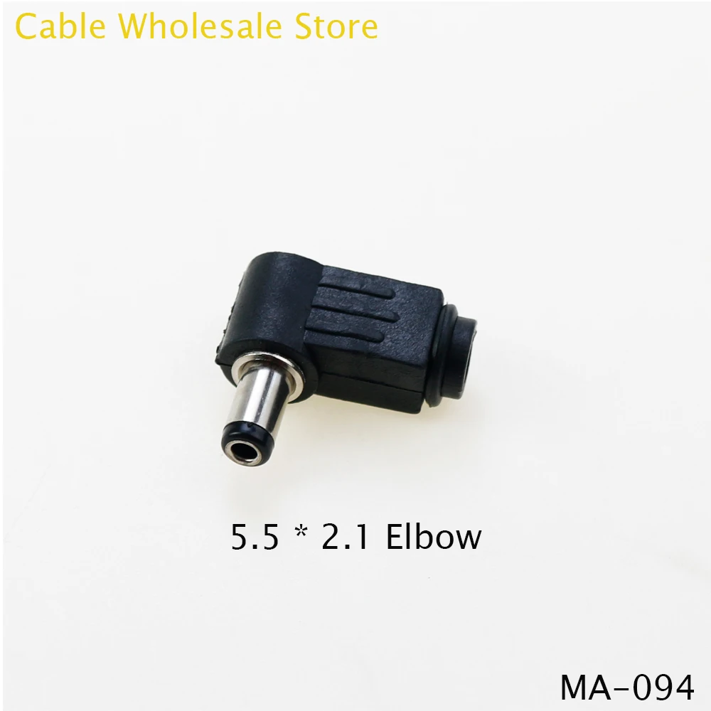 

Cable Wholesale Store 1Pcs 5.5*2.1MM Dc Plug 5.5*2.1mm L Shaped Plastic Plug Angle 90° Single Head Jack Adapter Cable Connector