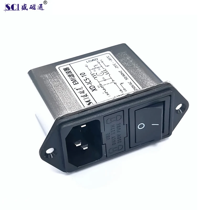 XD-IC5-10 широко используемая розетка розетки питания EMI фильтр 250 В с переключателем