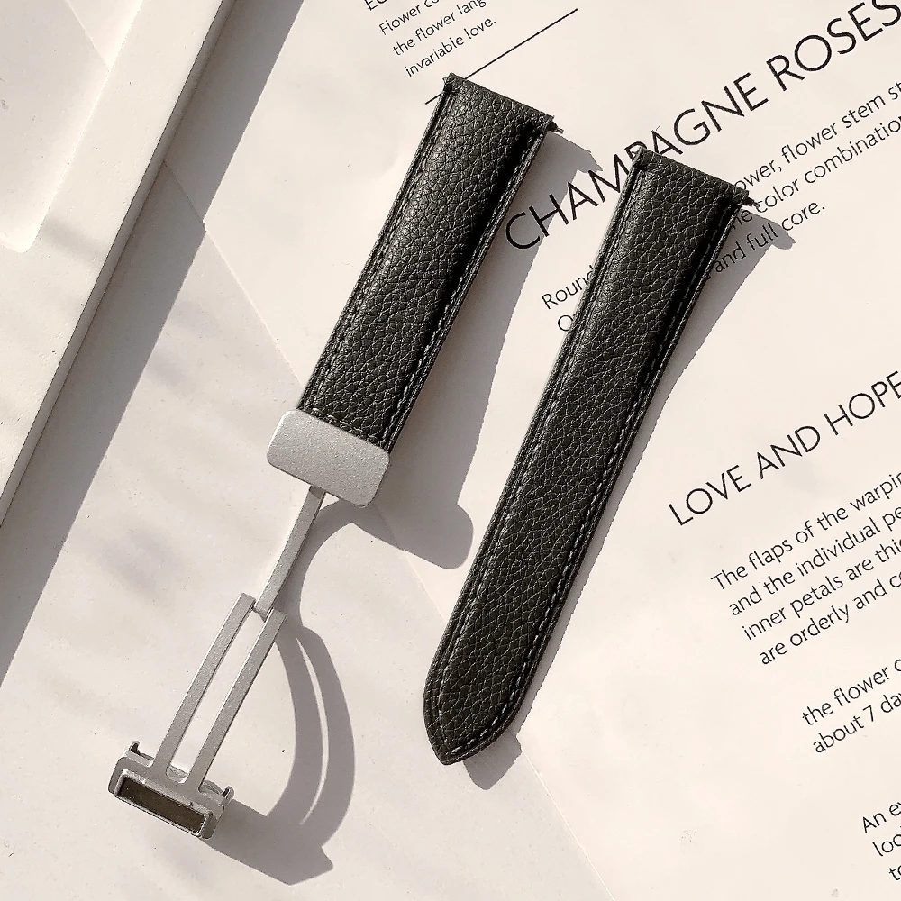 20mm 22mm PU Leather Band For Samsung Galaxy watch 4/classic/5/pro Gear s3 Active 2 bracelet correa Huawei GT/2/3 Pro 2e strap