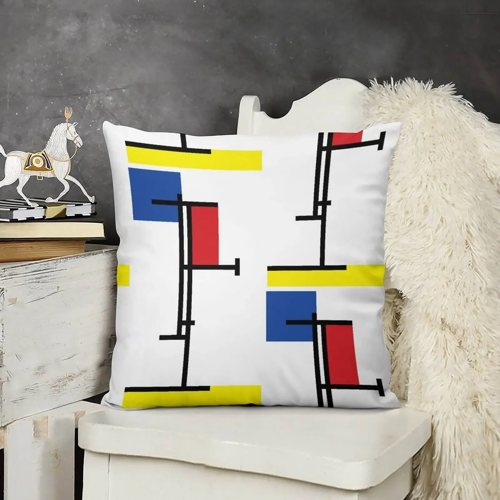 Mondrian Minimalist De Stijl Modern Art III ? Fatfatin Декоративная подушка наволочка Рождественская