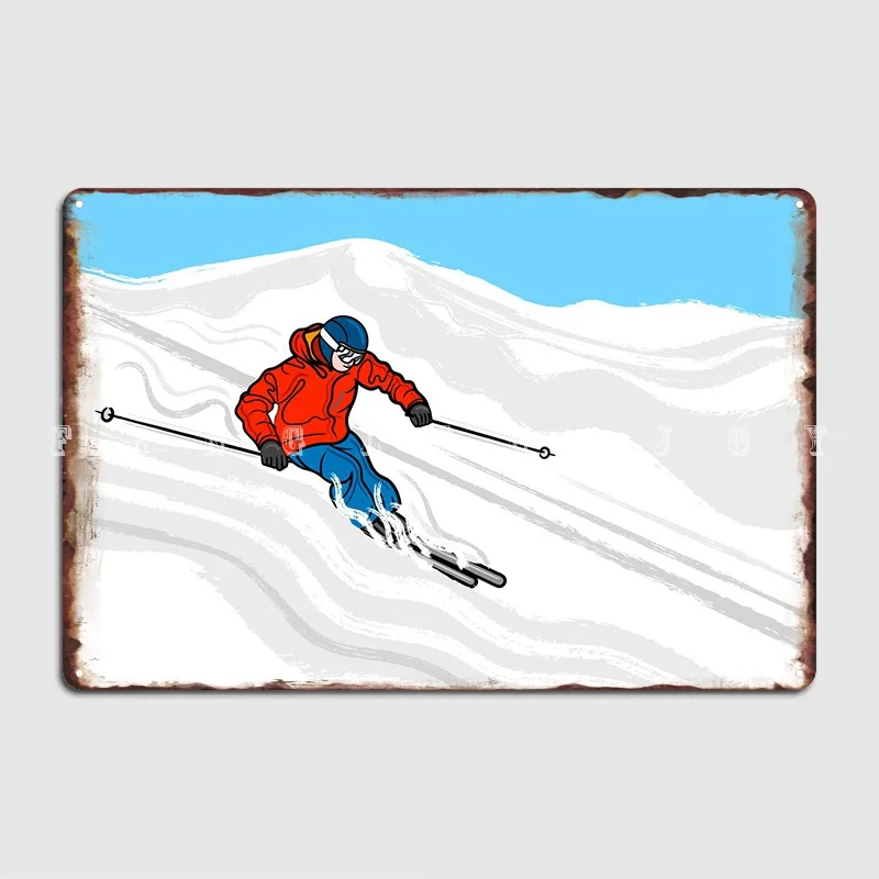 

Плакат Skier, металлическая табличка, винтажная настенная пещера, жестяные плакаты