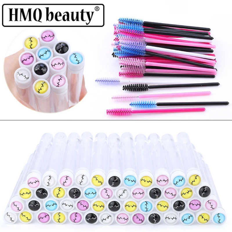 Colorful Reusable Eyelash Mascara Wand Tube Bulk Empty Eyelash Dust-proof Makeup Brush Bottle tool Wholesale Spoolie Container