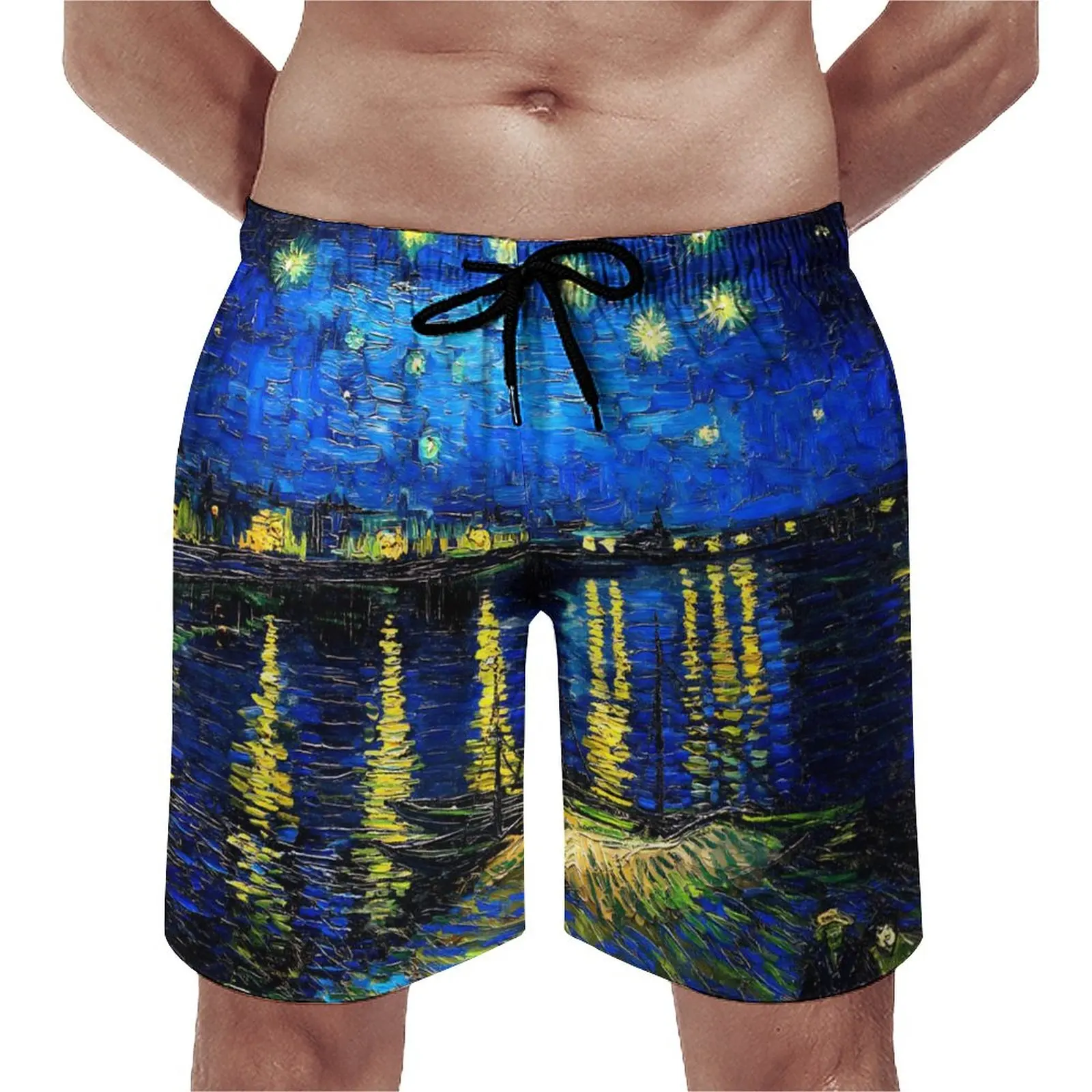 

Vincent Van Gogh Gym Shorts Summer Starry Night Funny Beach Shorts Men Sports Quick Drying Graphic Swimming Trunks