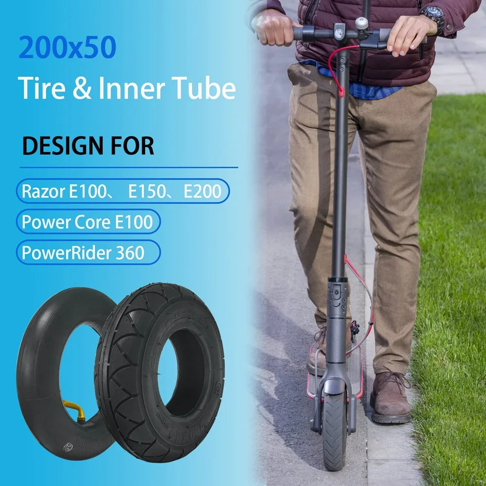 Комплект шин и камер 200X50 для бритвы E100 E150 E200 Power Core PowerRider 360 Crazy Cart Epunk шины