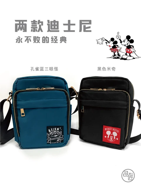 Disney Mickey Three-eyed Monster Multi-compartment Zipper Square Mobile Phone Bag Small Square Bag Messenger Shoulder Bag Dark 2