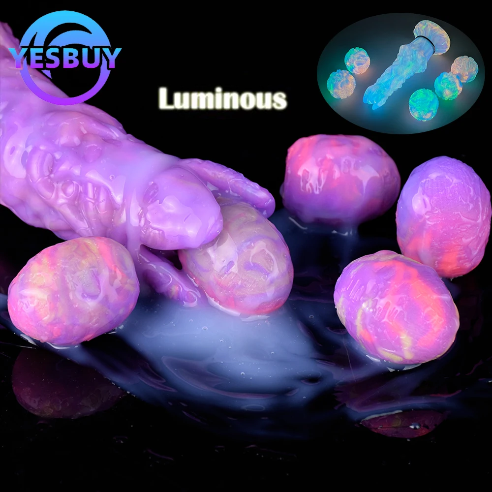 YESBUY светящийся надувной фаллоимитатор-яйцо Lay Eggs для взрослых анальный