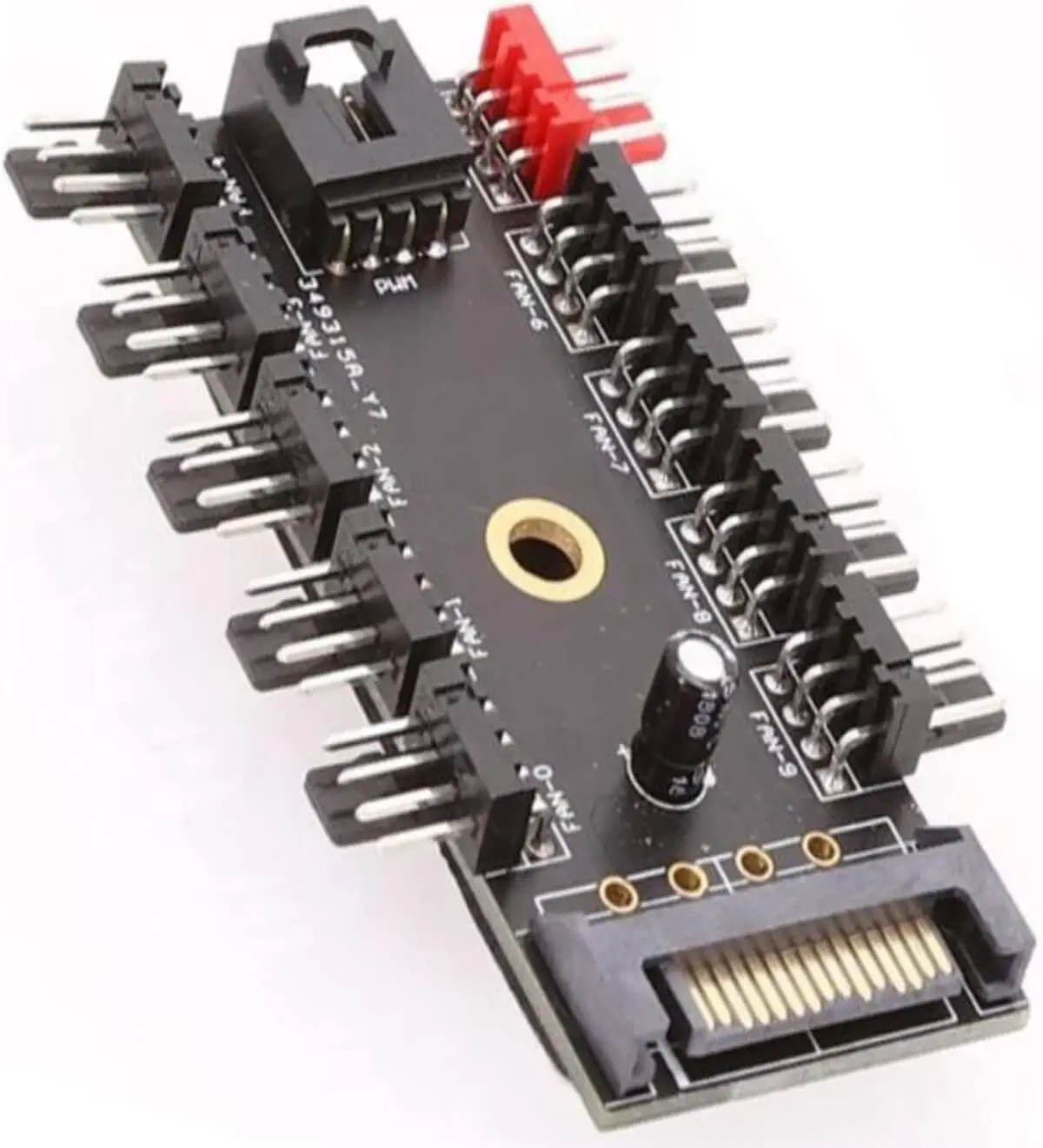 

Cabo Hub Multi Fan para 10 Fans Cooler 4 PinosControle Pwm com CPU FAN (SATA)