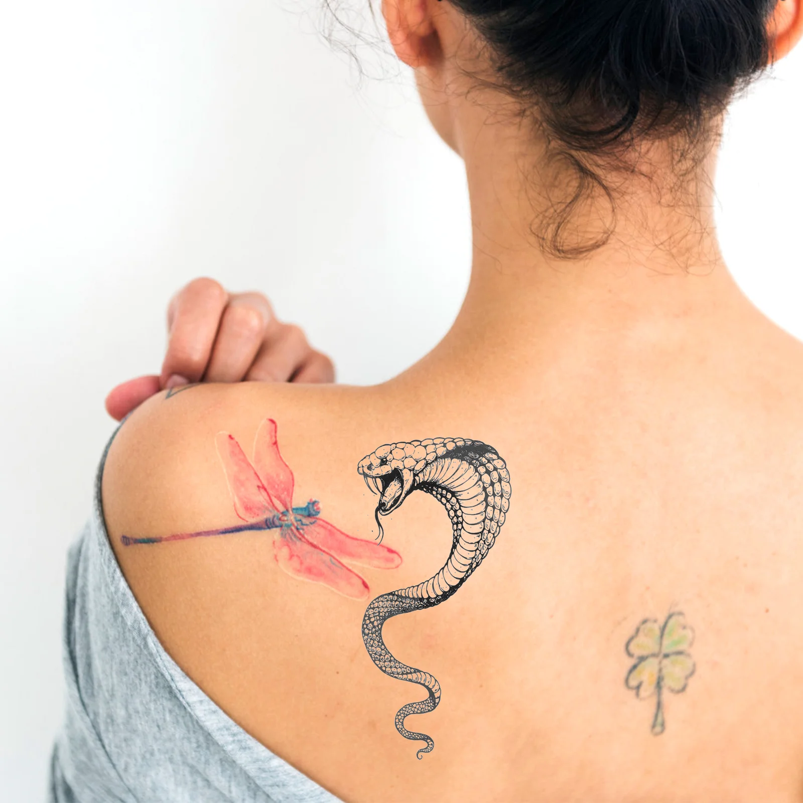 

12 шт., индивидуальные наклейки-татуировки в виде змеи